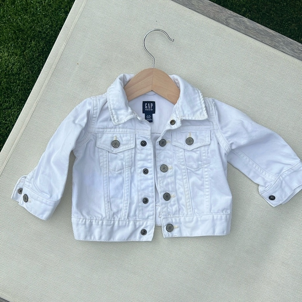 NWOT GAP denim kids white jacket
